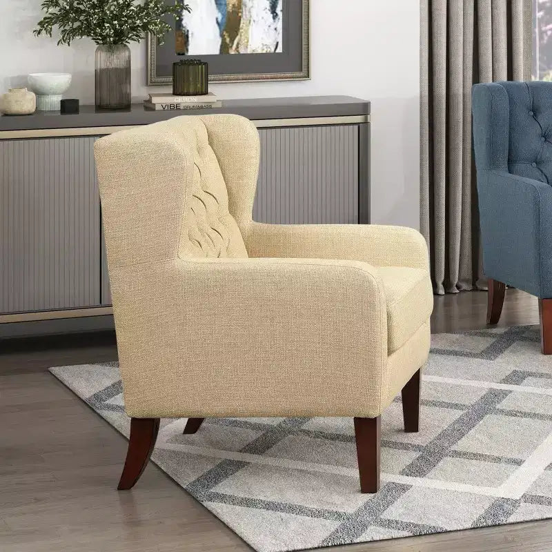 Fauteuil d'appoint dossier haut rembourré