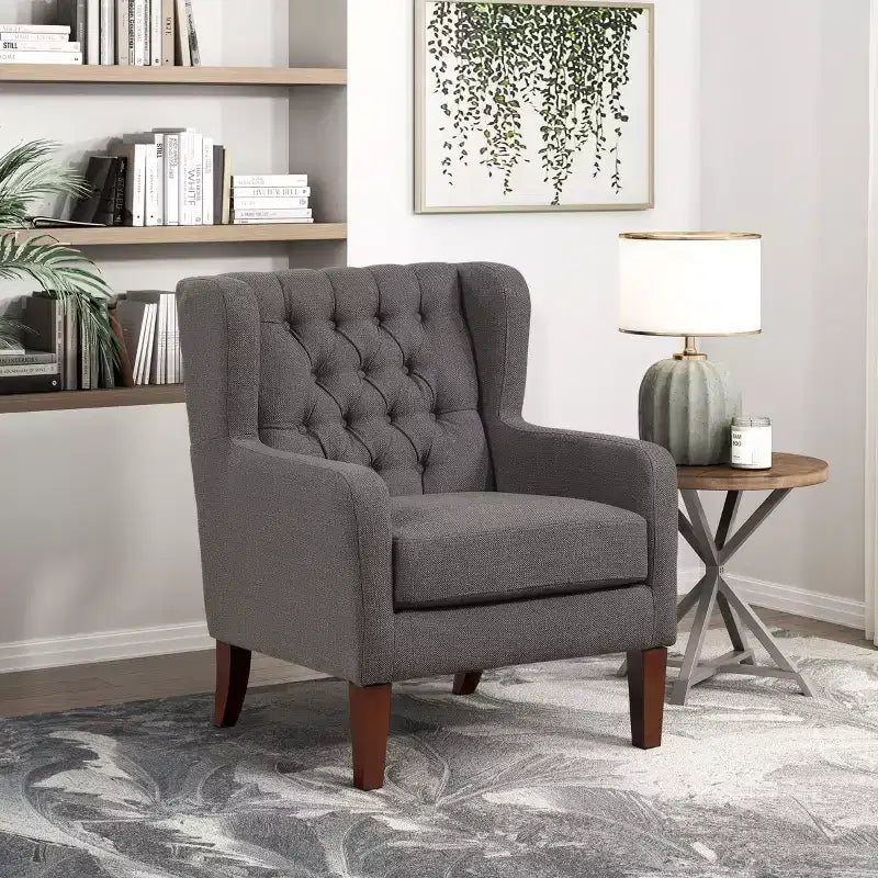 Fauteuil d'appoint dossier haut rembourré