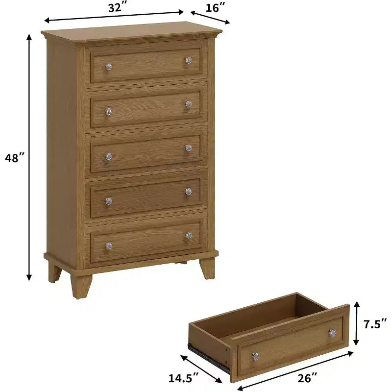 Commode en bois avec tiroirs