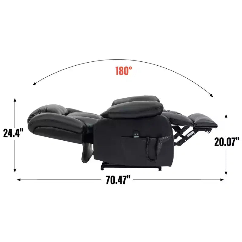 Fauteuil inclinable releveur en cuir véritable marron