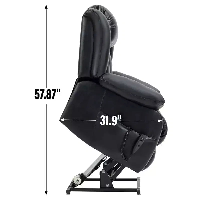 Fauteuil inclinable releveur en cuir véritable marron