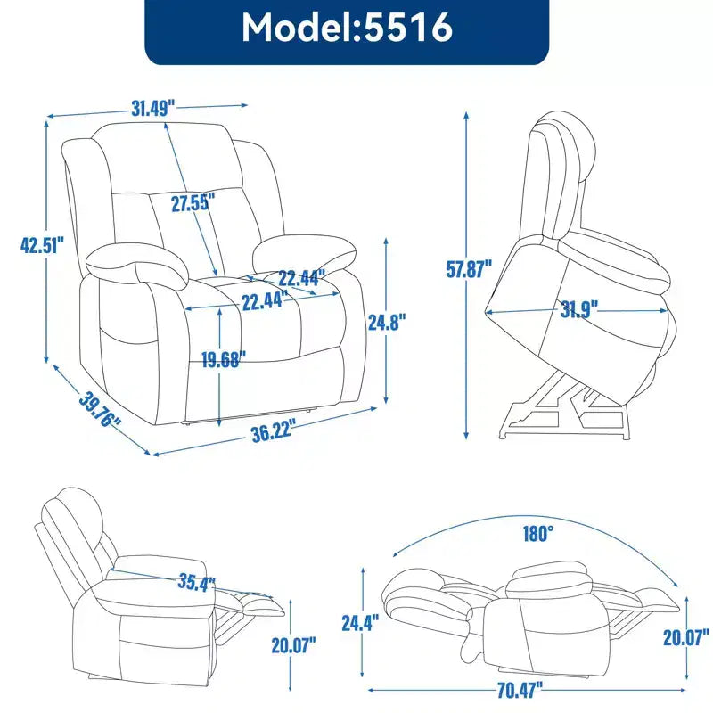 Fauteuil inclinable releveur en cuir véritable marron