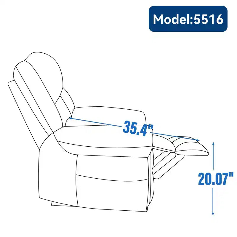 Fauteuil inclinable releveur en cuir véritable marron