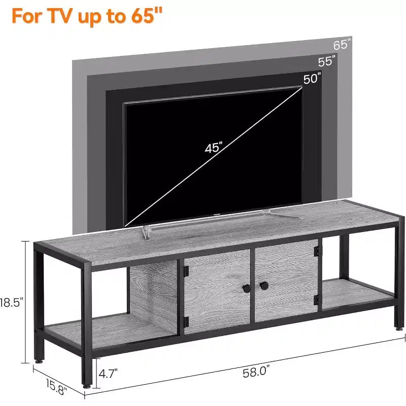 Meuble TV avec Rangement Marron Rustique
