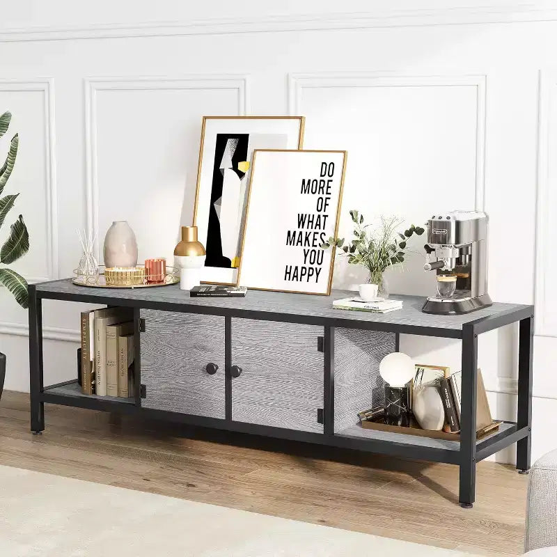 Meuble TV avec Rangement Marron Rustique