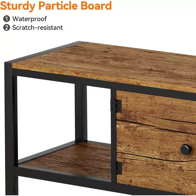 Meuble TV avec Rangement Marron Rustique