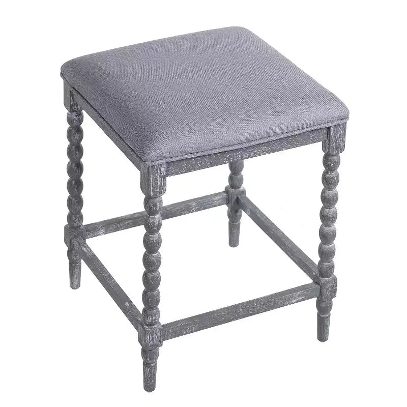 Tabourets de comptoir rembourrés en bois d'acacia