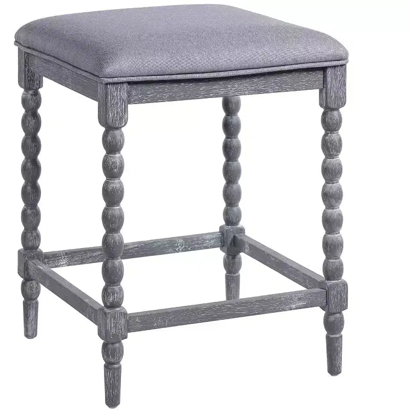 Tabourets de comptoir rembourrés en bois d'acacia