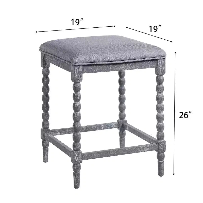 Tabourets de comptoir rembourrés en bois d'acacia
