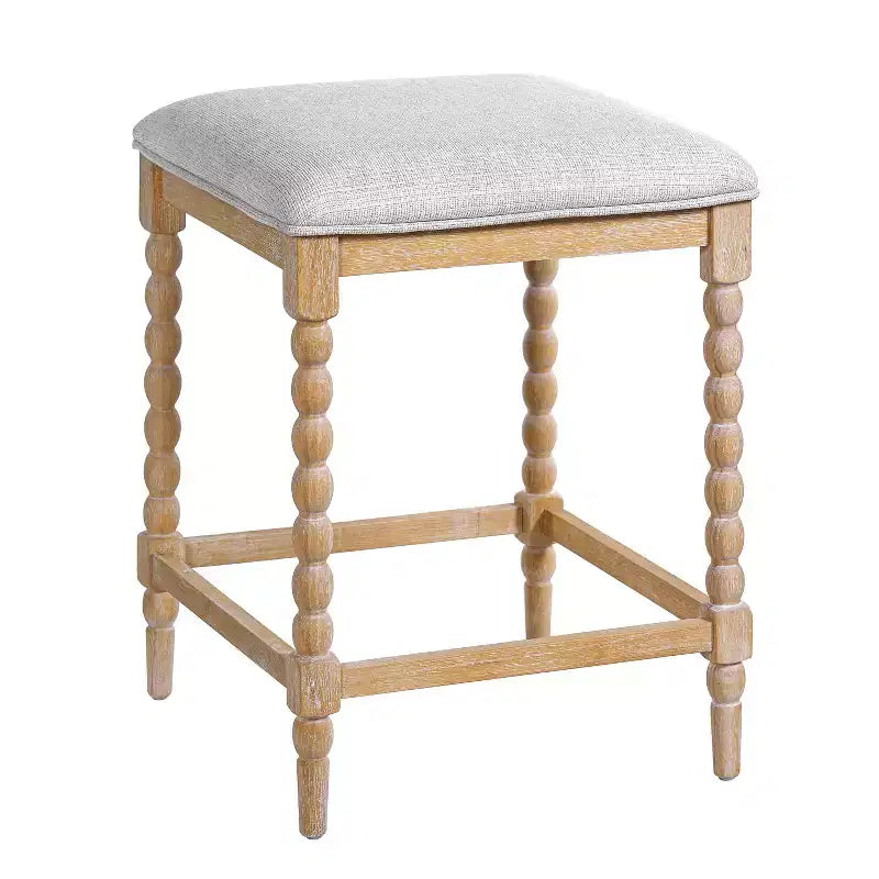 Tabourets de comptoir rembourrés en bois d'acacia