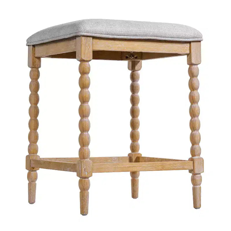 Tabourets de comptoir rembourrés en bois d'acacia