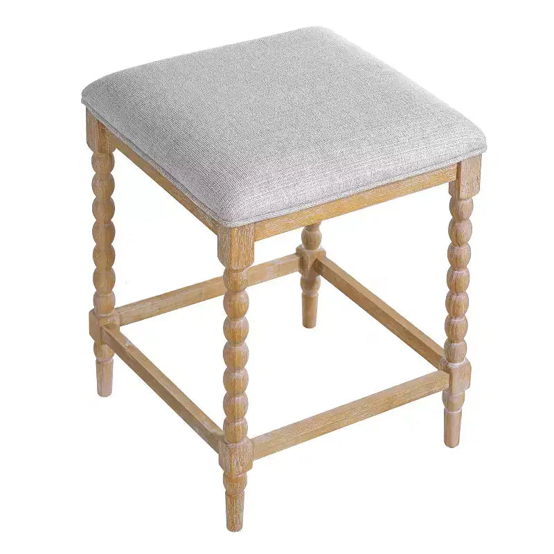 Tabourets de comptoir rembourrés en bois d'acacia