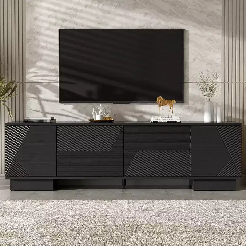 Storage TV Stand for TVs up to 75 TV Console Media Console Minimalist TV Cabinet Media Entertainment Center with 4 Drawers - ModernLuxe