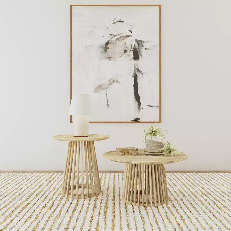 Table basse ronde en bois massif