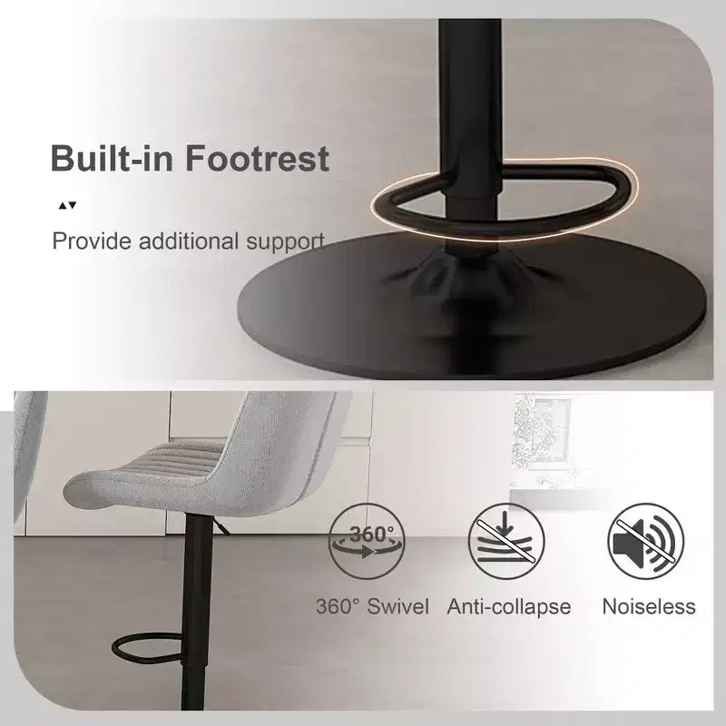 Tabouret de bar moderne à hauteur de comptoir pivotant