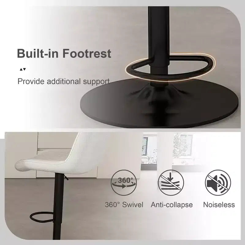 Tabouret de bar moderne à hauteur de comptoir pivotant