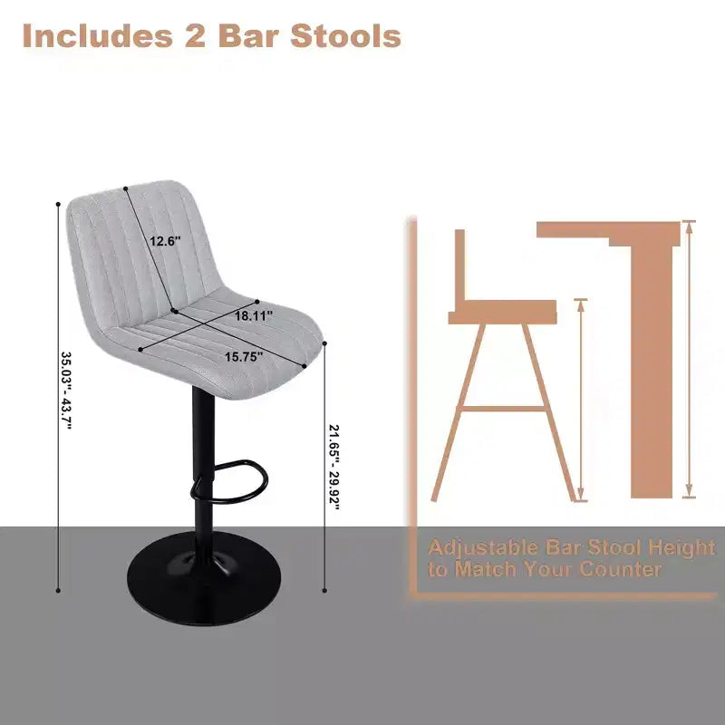 Tabouret de bar moderne à hauteur de comptoir pivotant