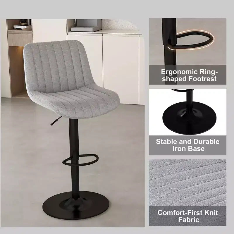 Tabouret de bar moderne à hauteur de comptoir pivotant