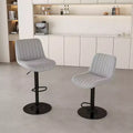 TUYOHW Modern Swivel Counter Height Bar Stool Set of 2 Adjustable Height Bar Chair with Footstool Ergonomic Back for Kitchen Island Home Bar