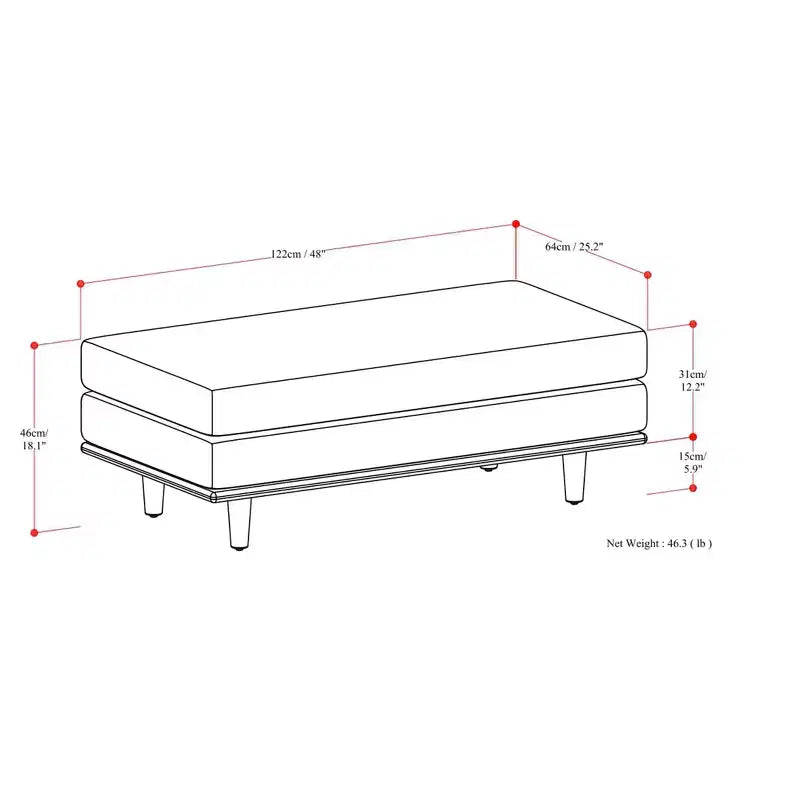 Grand pouf rectangulaire