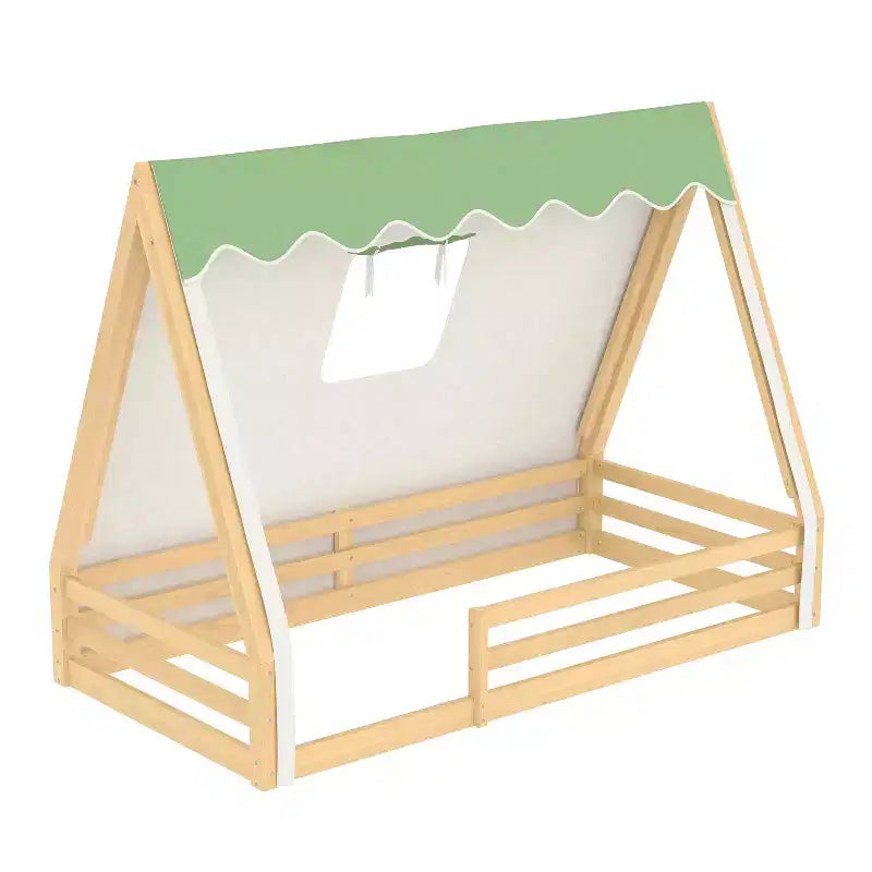Lit de sol cabane avec tente LED