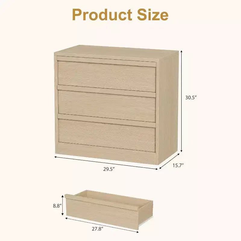 Commode de chevet en chêne naturel