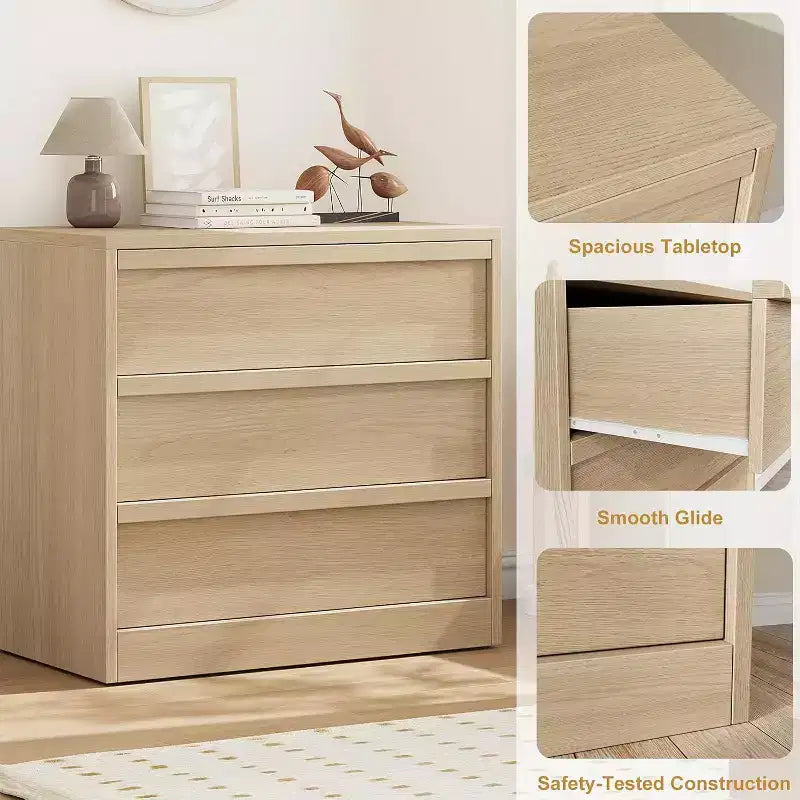Commode de chevet en chêne naturel