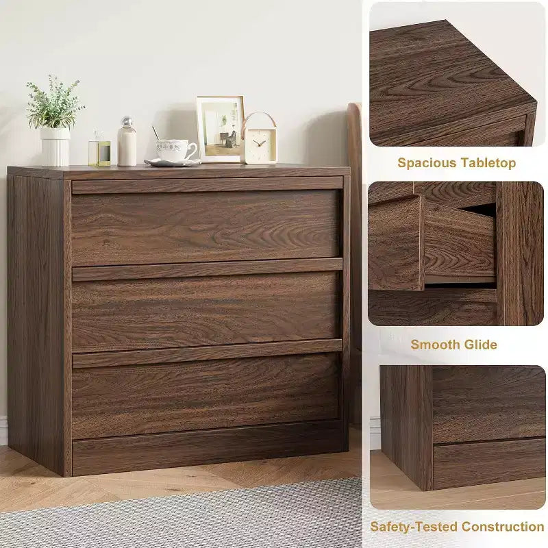Commode de chevet en chêne naturel