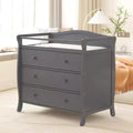 Modern Wooden Diaper Changing Table with 3 Drawers Safety Rail & Strap Baby Changing Station & Nursery Organizer for Bedroom