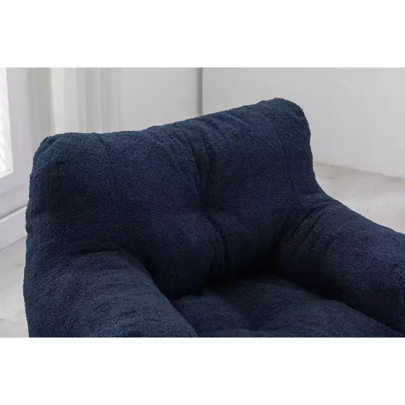 Pouf poire en tissu Teddy blanc ivoire
