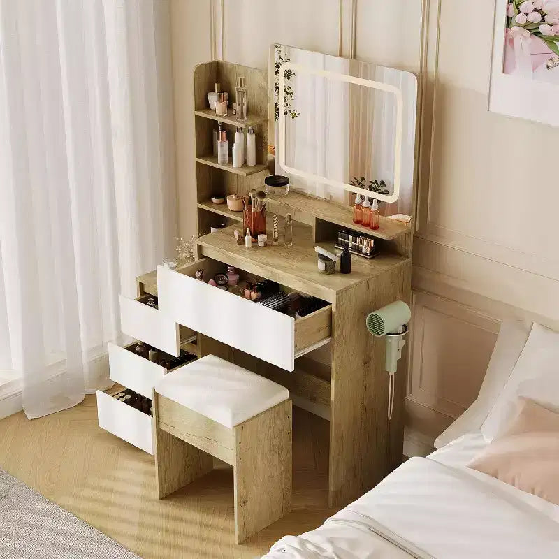 Coiffeuse avec miroir et lumières