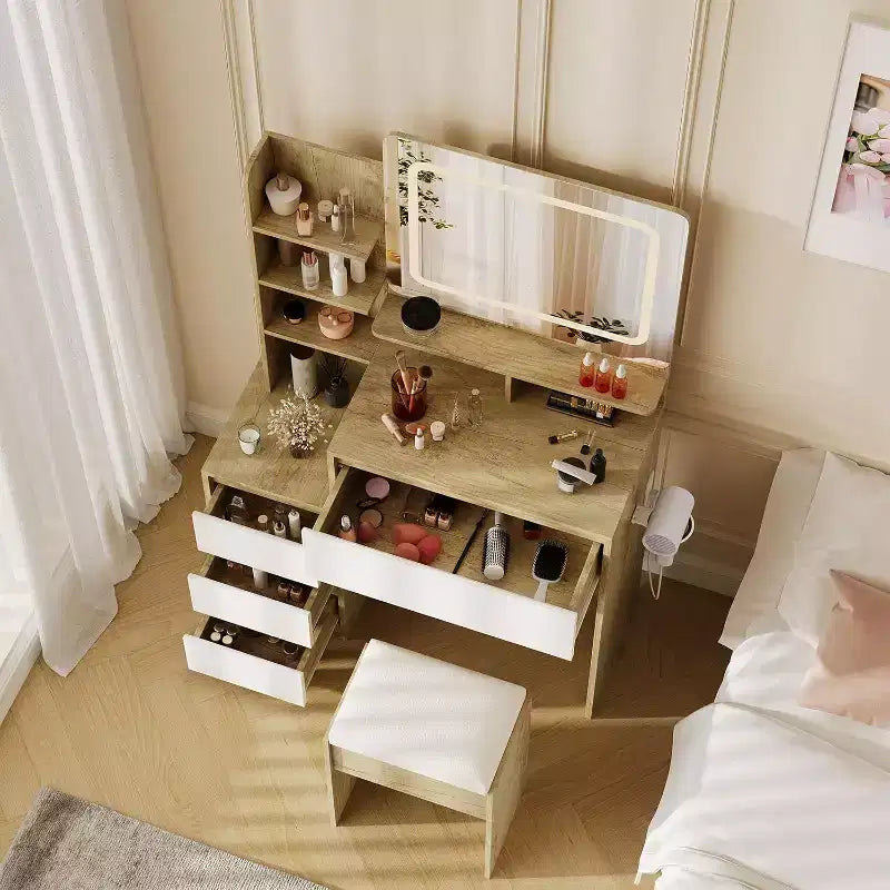 Coiffeuse avec miroir et lumières