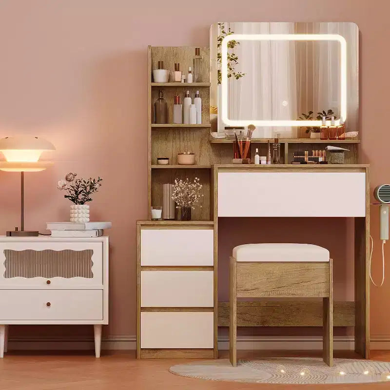 Coiffeuse avec miroir et lumières