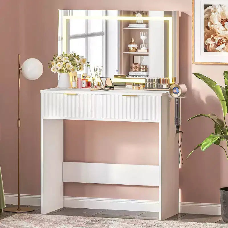 Coiffeuse cannelée
