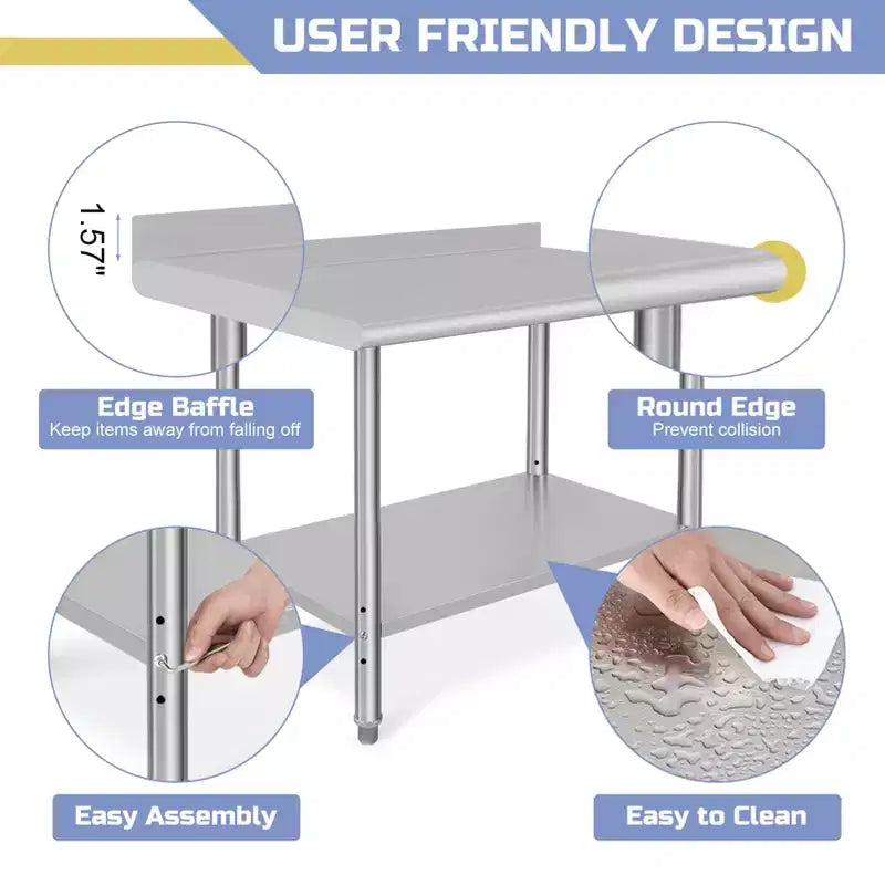 Table de restauration en acier inoxydable