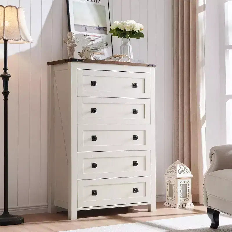 Tiroirs commode haute rustique