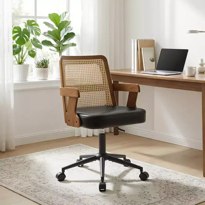 Chaise de bureau Mid-Century en noyer