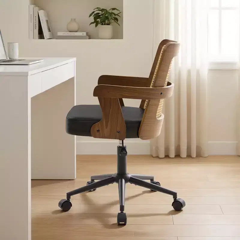 Chaise de bureau Mid-Century en noyer