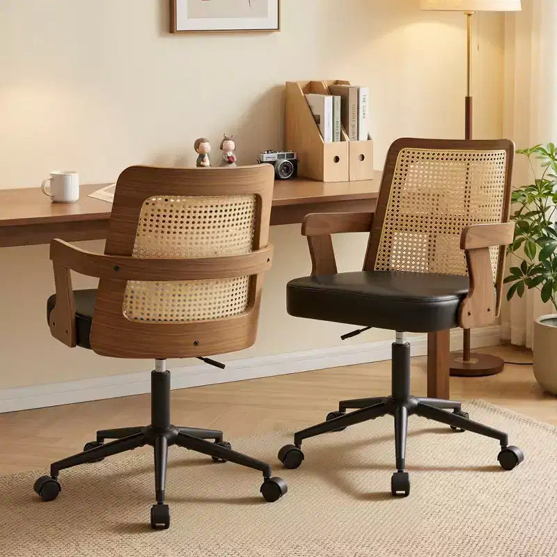 Chaise de bureau Mid-Century en noyer