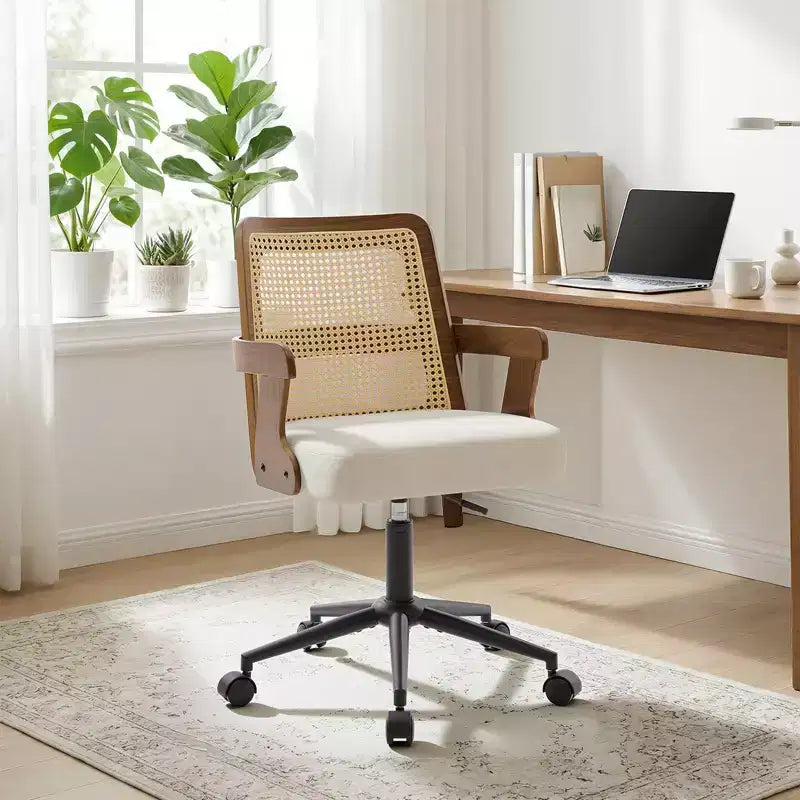 Chaise de bureau Mid-Century en noyer