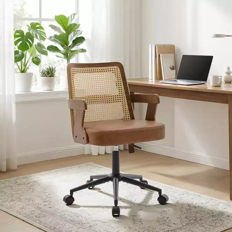 Chaise de bureau Mid-Century en noyer