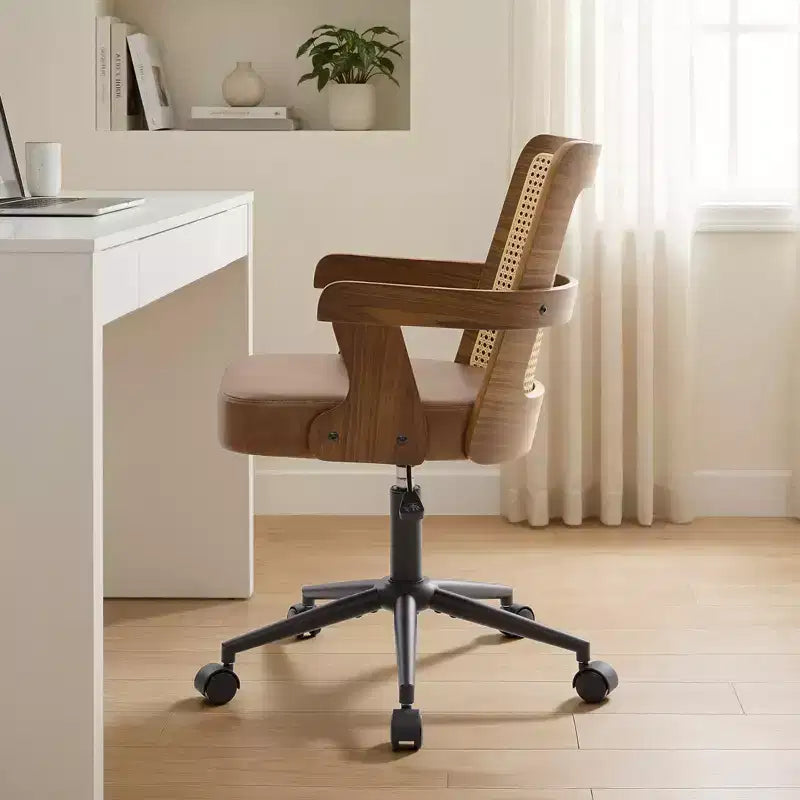 Chaise de bureau Mid-Century en noyer