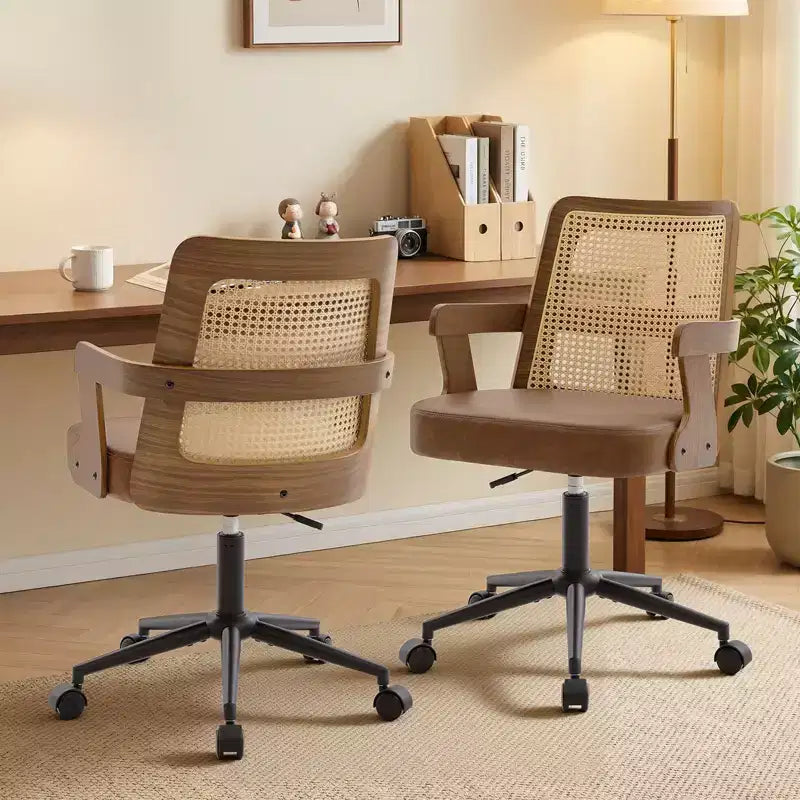 Chaise de bureau Mid-Century en noyer