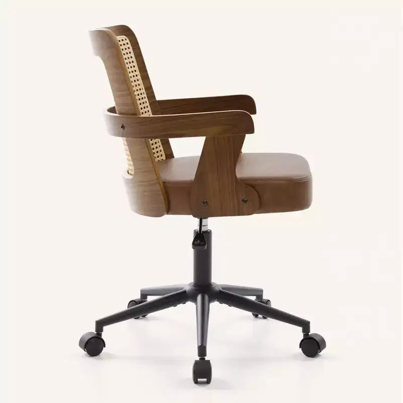Chaise de bureau Mid-Century en noyer