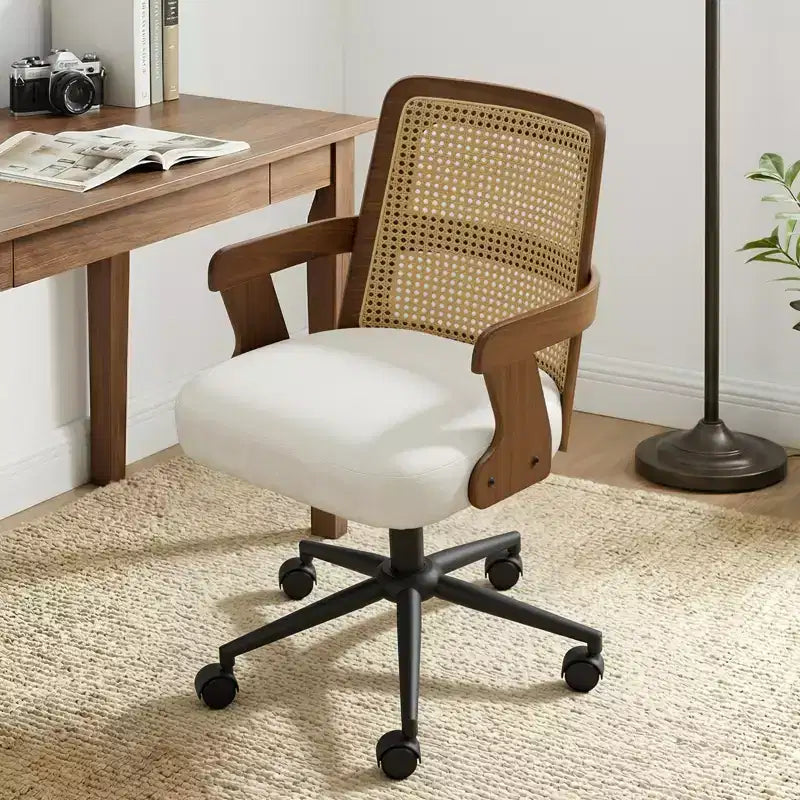 Chaise de bureau Mid-Century en noyer