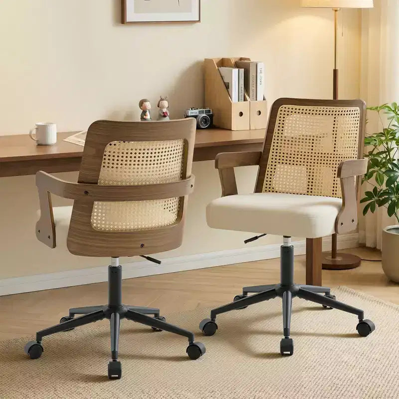 Chaise de bureau Mid-Century en noyer