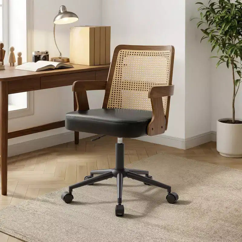 Chaise de bureau Mid-Century en noyer