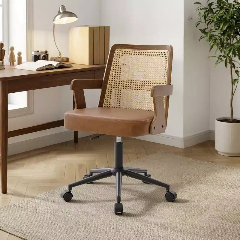 Chaise de bureau Mid-Century en noyer