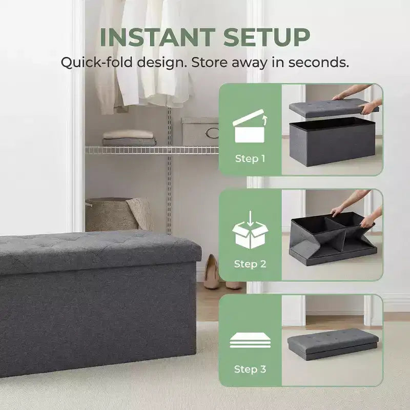 Banc de rangement pliant Pouf de rangement