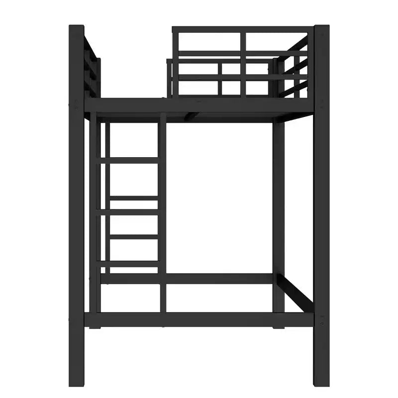 Lit mezzanine métallique noir de taille double Lit mezzanine